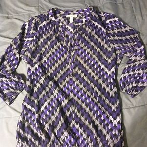 NWOT Dana Buchman gray/black/purple top